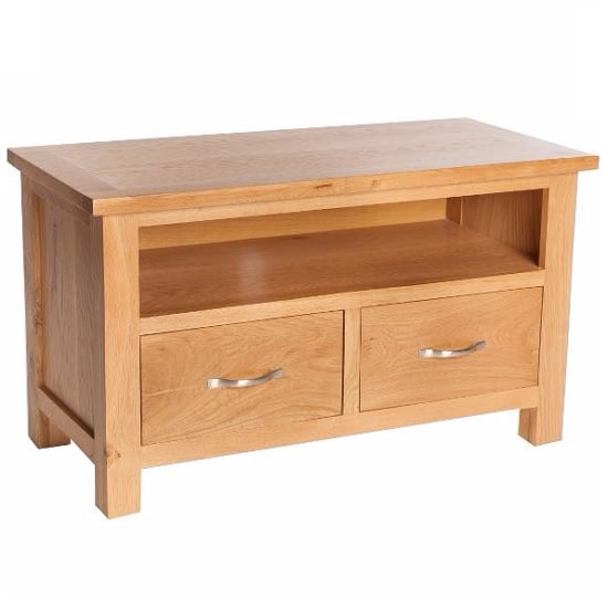 Lexington Wooden TV Stand In Oak With 2 Drawers