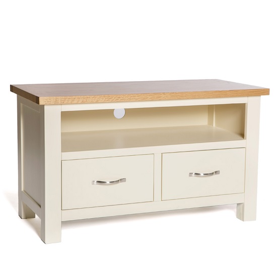 Lexington Wooden TV Stand In Ivory With 2 Drawers Furniture in Fashion