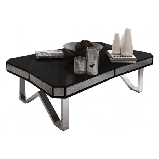 Lexus Mirrored Wooden Coffee Table In Black Lexus Mirrored Wooden Coffee Table In, Mirrored Wooden Coffee Table