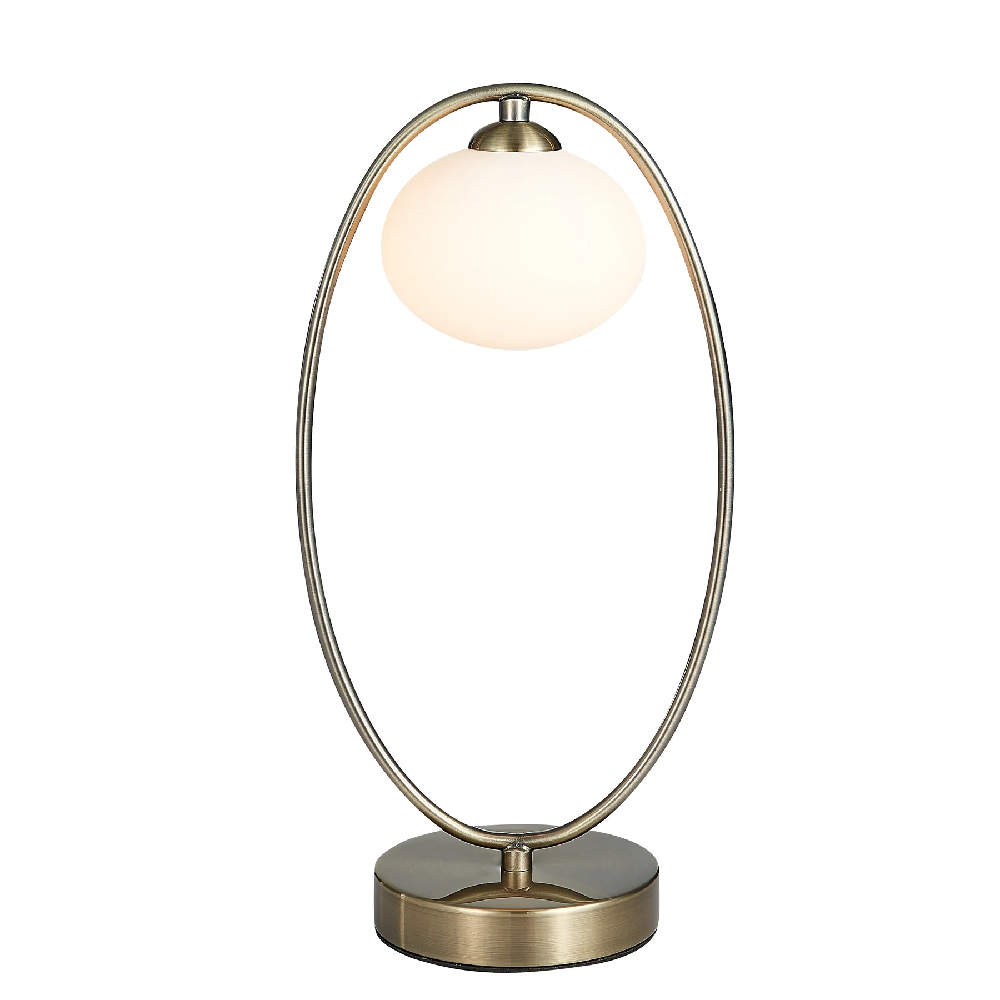 Read more about Leyburn glass shade table lamp in antique brass