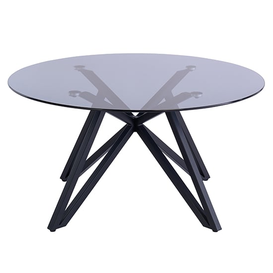 Read more about Liam grey tinted glass coffee table with black metal legs
