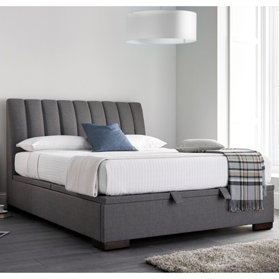 Read more about Liberty artemis fabric ottoman double bed in elephant grey
