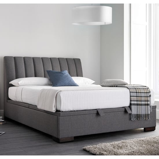 Product photograph of Liberty Artemis Fabric Ottoman King Size Bed In Elephant Grey from Furniture in Fashion