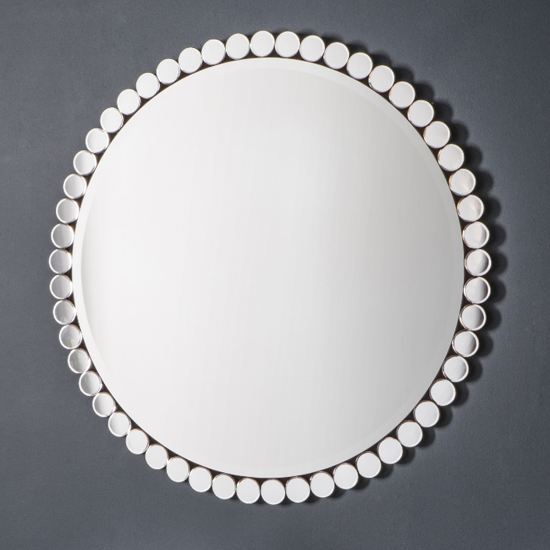Photo of Liberty round large bevelled wall mirror in silver