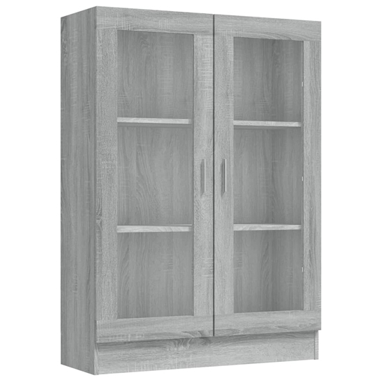 Libet Wooden Display Cabinet In With 2 Doors In Grey Sonoma Oak
