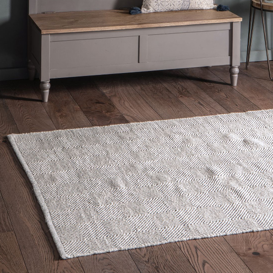 Read more about Licata rectangular fabric rug in slate grey
