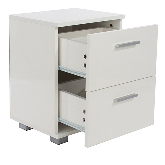 Lufkin Wooden Bedside Cabinet With 2 Drawers In White