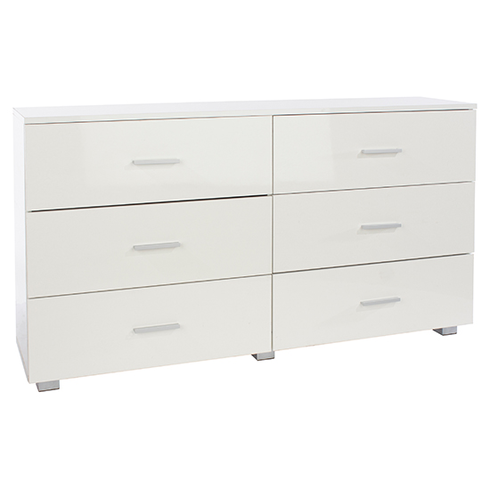 Lufkin Wooden Chest Of 6 Drawers In White