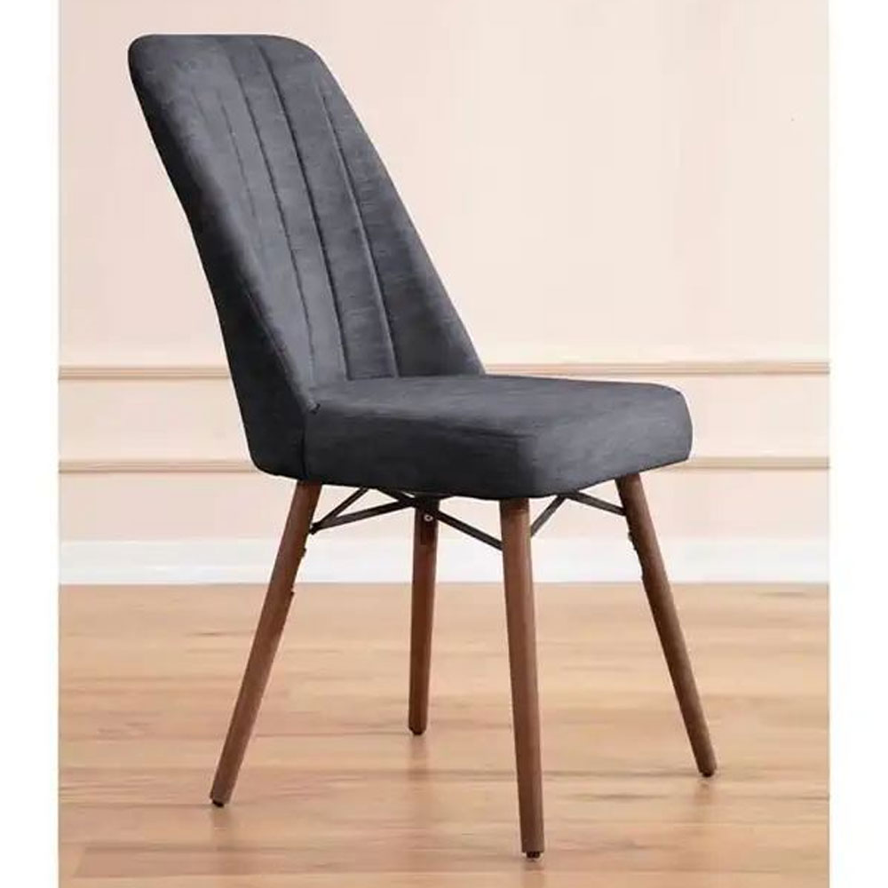 Lidyana Hornbeam Extending Dining Table with 6 Polyester Anthracite Chairs