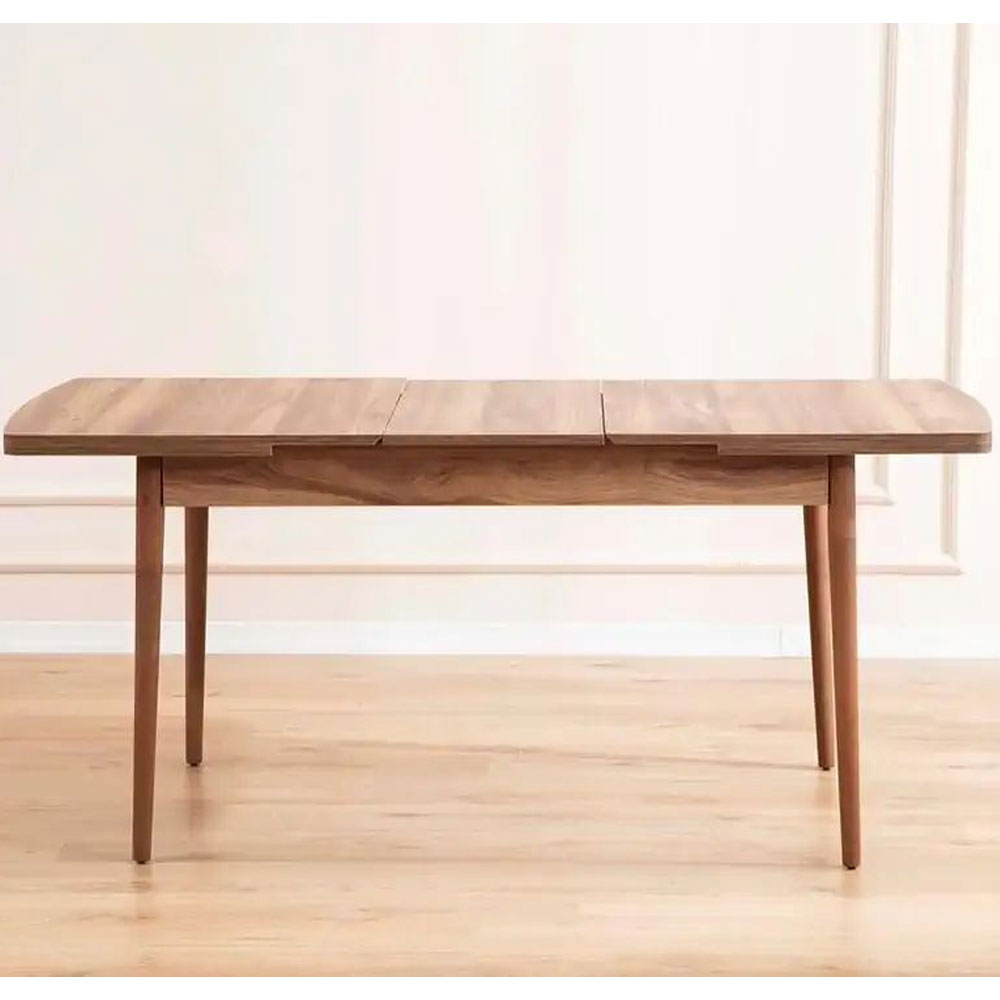 Lidyana Hornbeam Extending Dining Table with 6 Polyester Grey Chairs