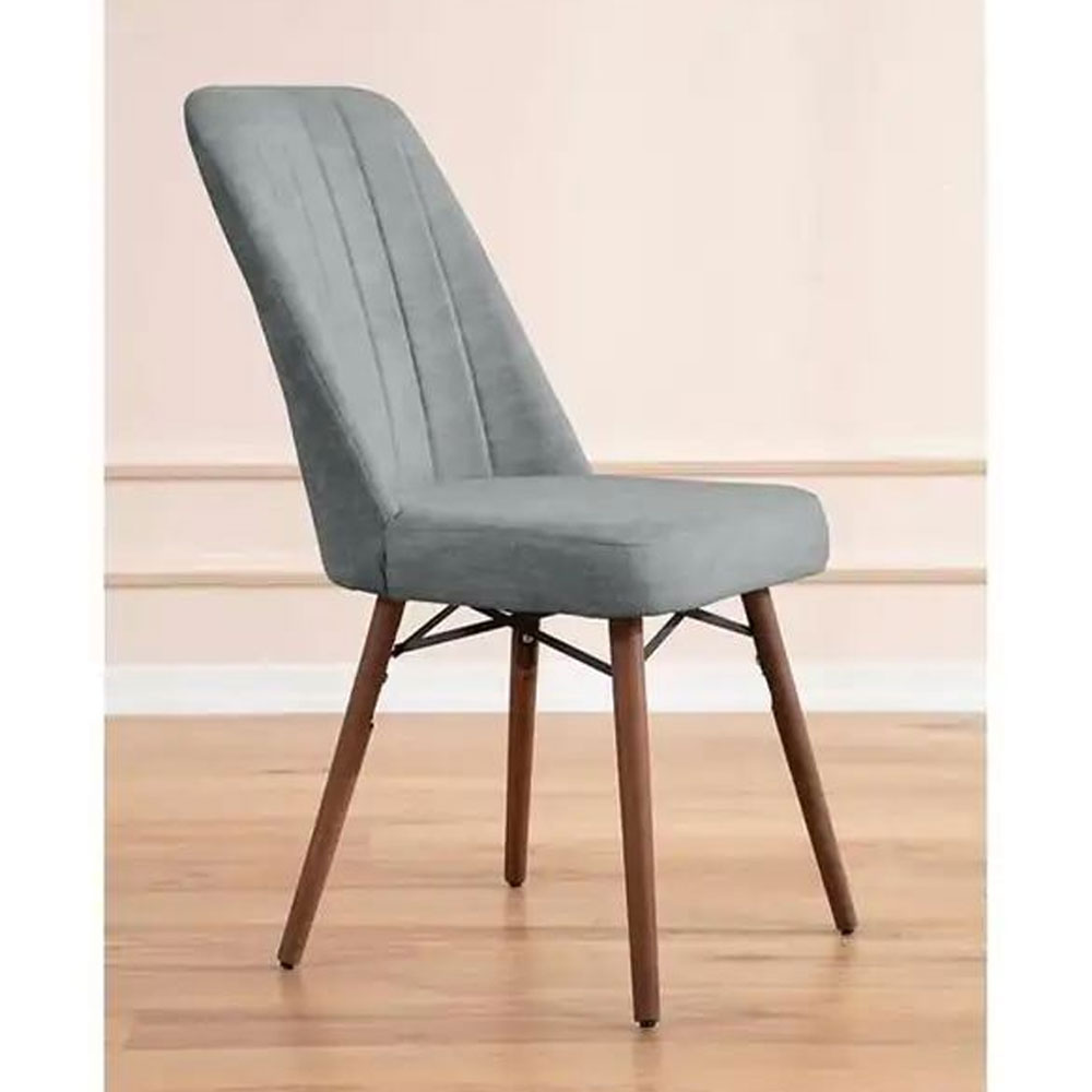 Lidyana Hornbeam Extending Dining Table with 6 Polyester Grey Chairs