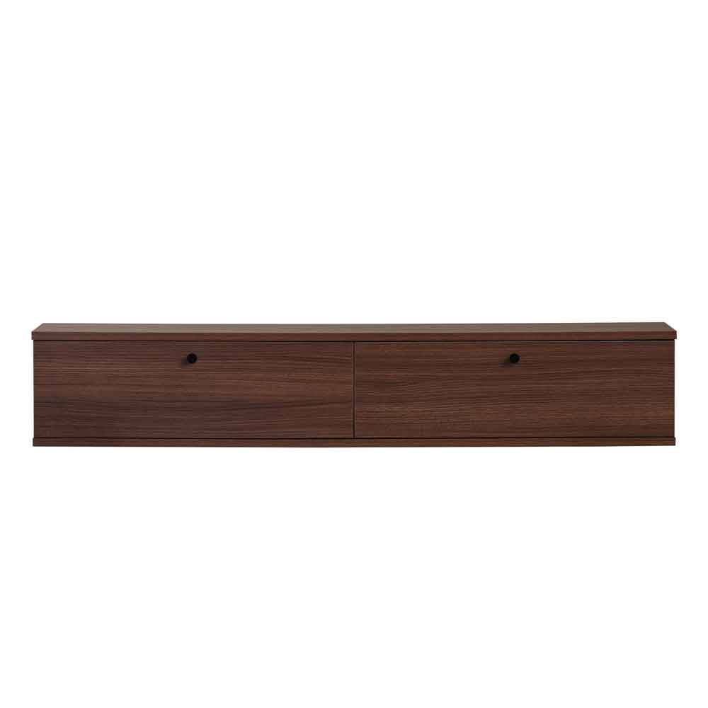 Ligne 140cm Wooden Wall Mounted TV Stand with 2 Doors in Milano Walnut