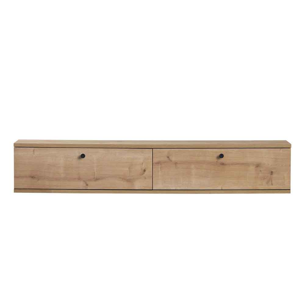 Ligne 140cm Wooden Wall Mounted TV Stand with 2 Doors in Sapphire Oak