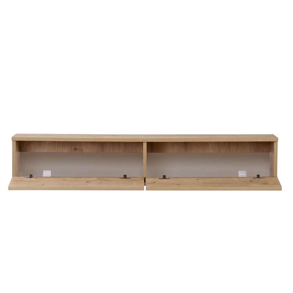 Ligne 140cm Wooden Wall Mounted TV Stand with 2 Doors in Sapphire Oak