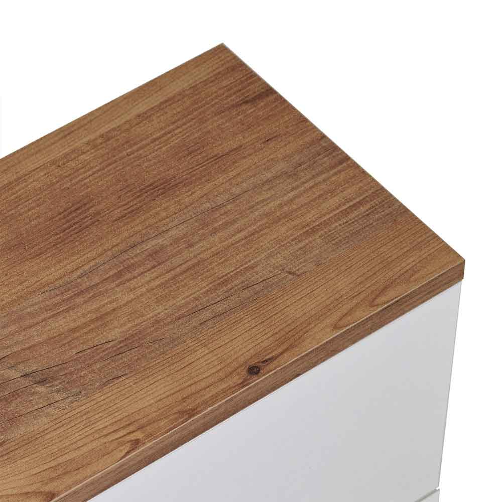 Ligne 160cm Wooden Wall Mounted TV Stand with 2 Doors in White and Atlantic Pine