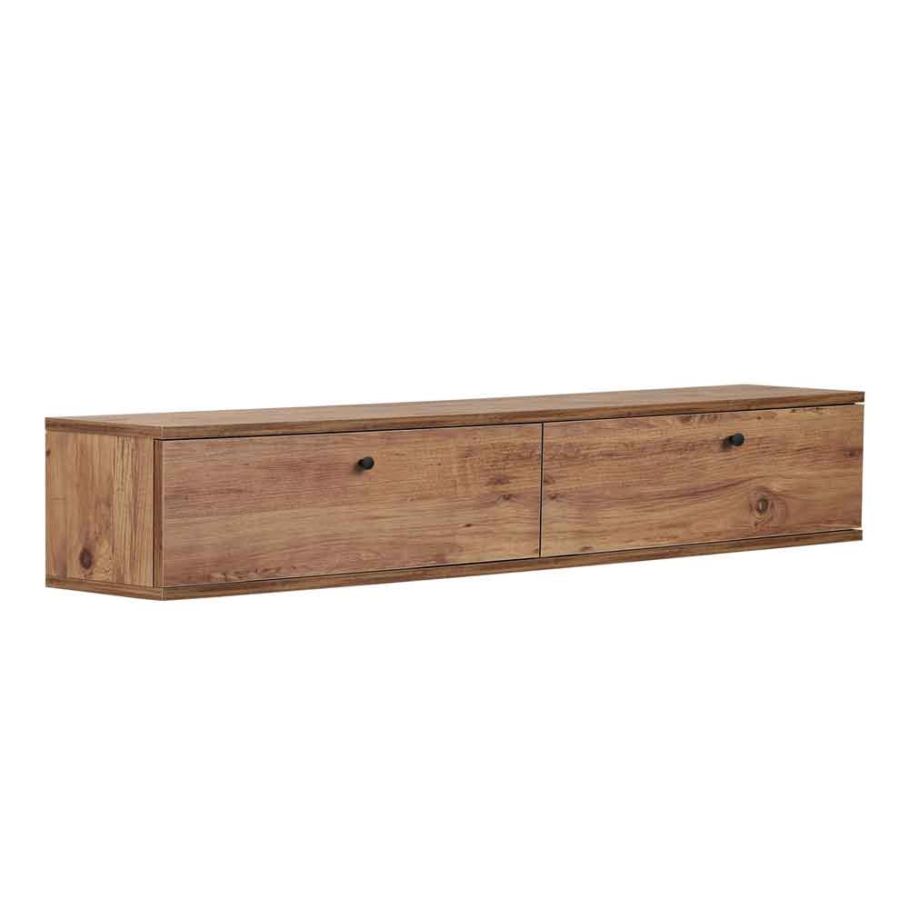 Ligne 160cm Wooden Wall Mounted TV Stand with 2 Doors in Atlantic Pine