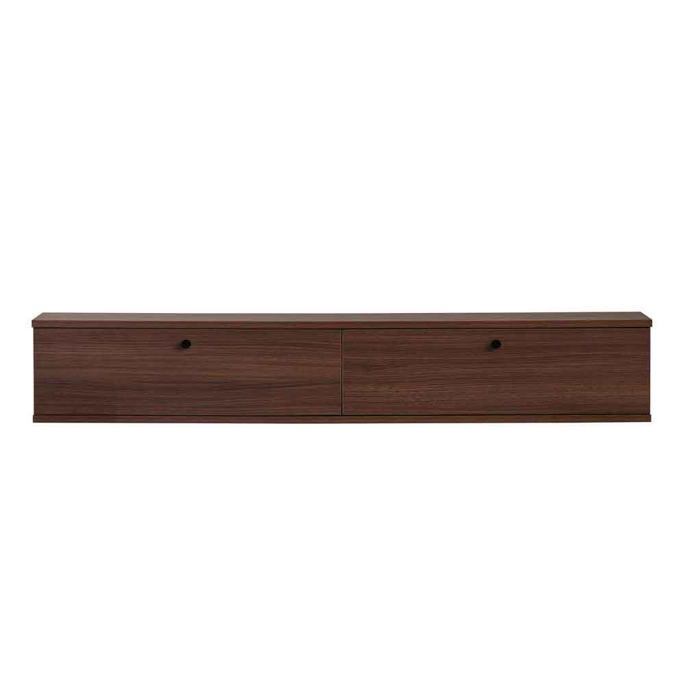 Ligne 160cm Wooden Wall Mounted TV Stand with 2 Doors in Milano Walnut