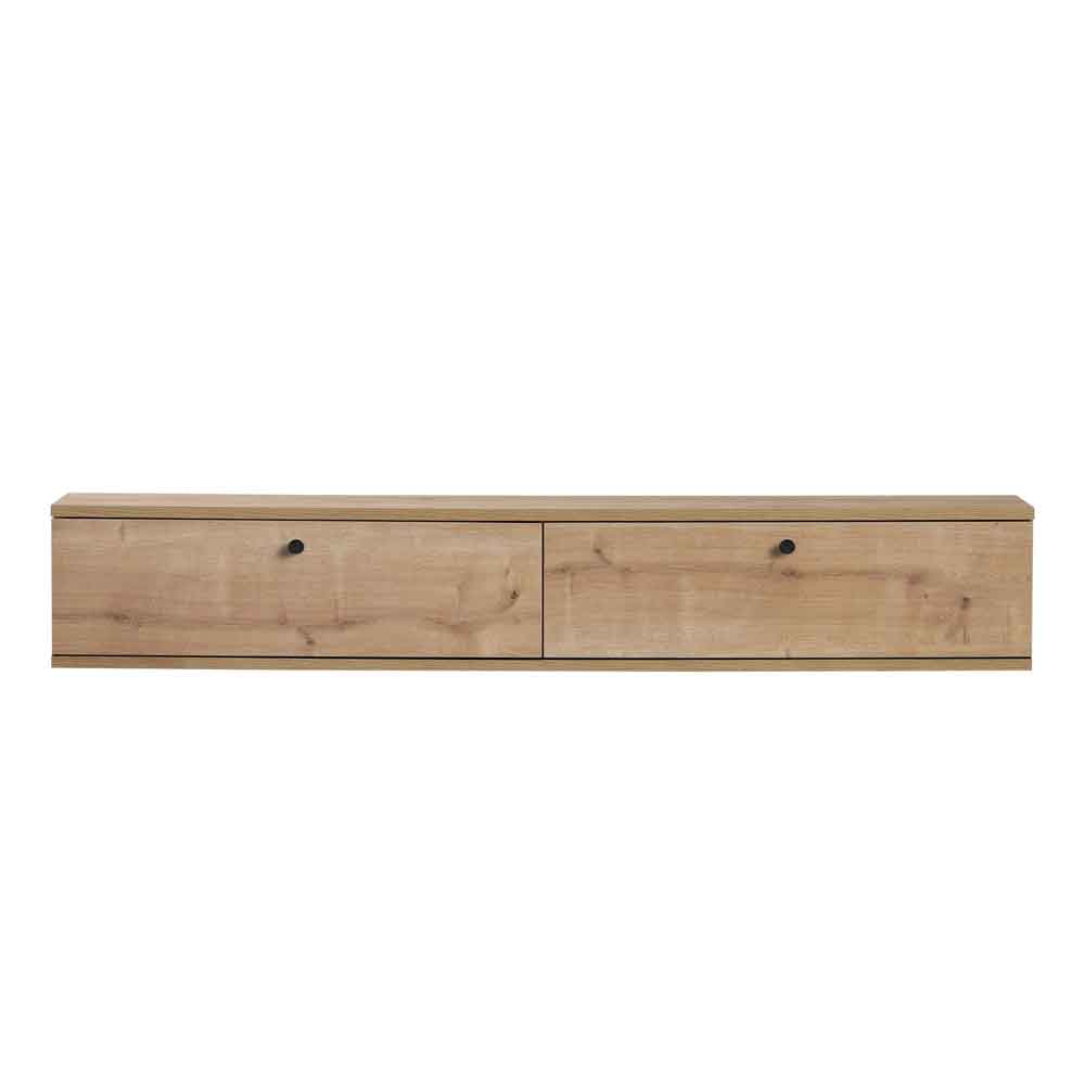Ligne 160cm Wooden Wall Mounted TV Stand with 2 Doors in Sapphire Oak