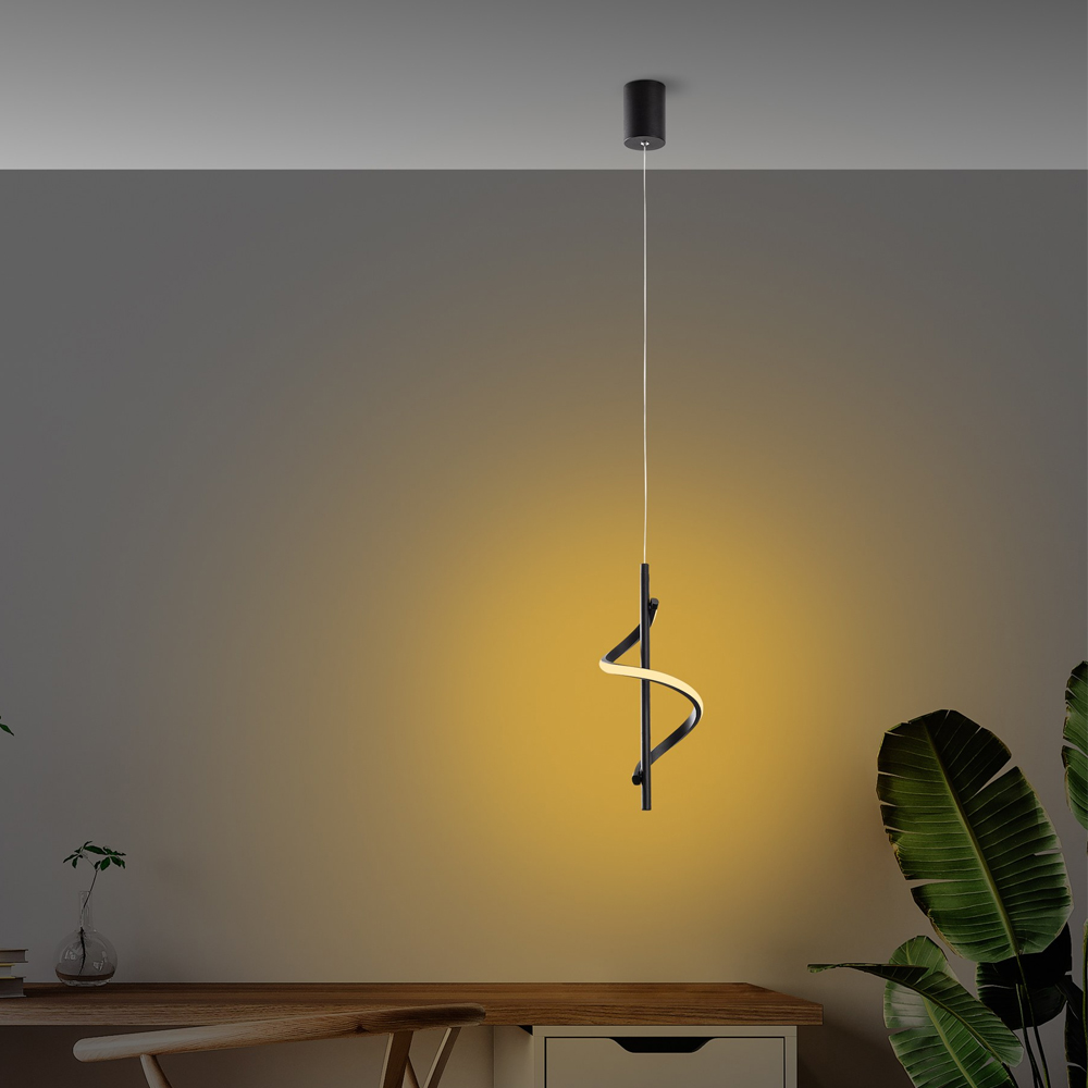 Likma Metal Ceiling Pendant Light in Black