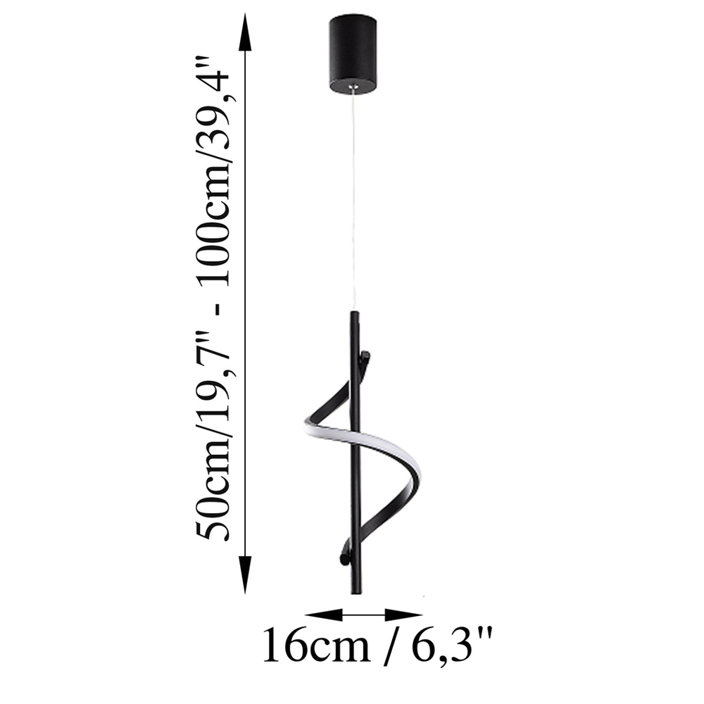 Likma Metal Ceiling Pendant Light in Black