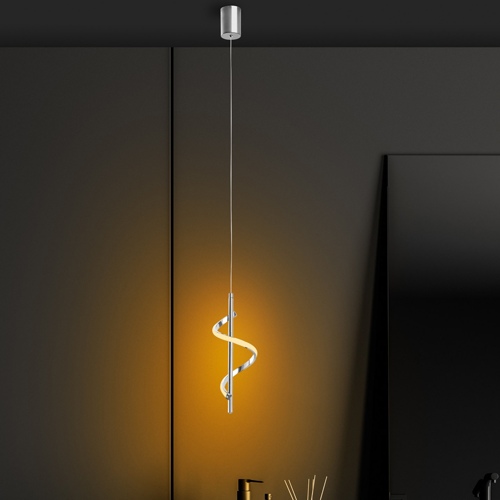 Likma Metal Ceiling Pendant Light in Chrome