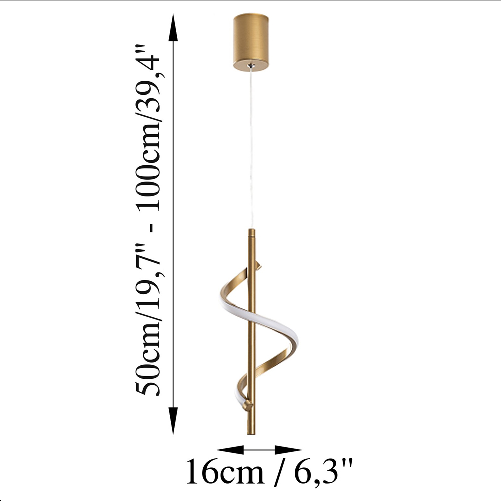Likma Metal Ceiling Pendant Light in Gold