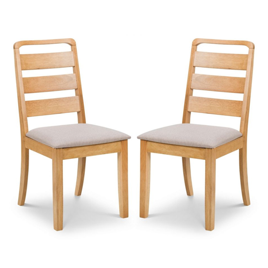 Photo of Liliya waxed oak wooden dining chairs in pair