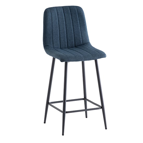 Product photograph of Lillie Fabric Counter Bar Stool In Blue from Furniture in Fashion