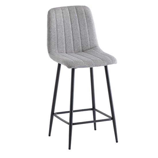 Product photograph of Lillie Fabric Counter Bar Stool In Silver from Furniture in Fashion