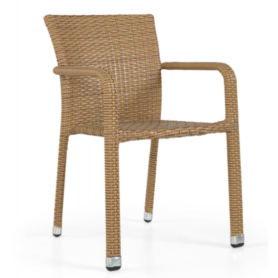Product photograph of Lillie Outdoor Rattan Armchair In Light Brown from Furniture in Fashion