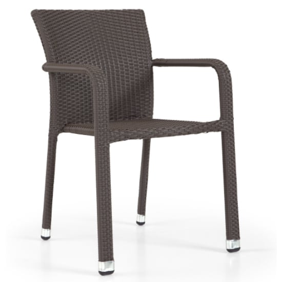 Lillie Outdoor Rattan Armchair In Mocca Cream