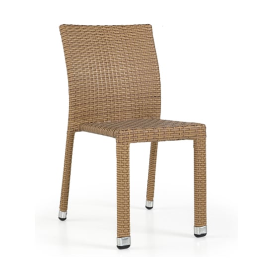 Lillie Outdoor Rattan Side Chair In Light Brown