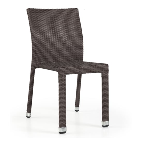Lillie Outdoor Rattan Side Chair In Mocca Cream