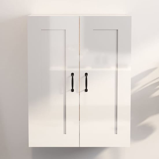 Photo of Lima high gloss wall storage cabinet with 2 doors in white