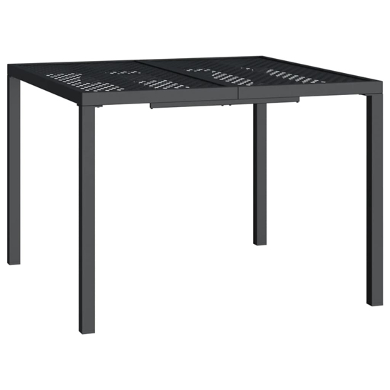 Lima Large Square Steel 3 Piece Garden Dining Set In Anthracite