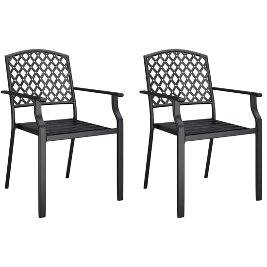 Lima Large Square Steel 3 Piece Garden Dining Set In Anthracite