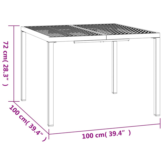 Lima Large Square Steel 3 Piece Garden Dining Set In Anthracite