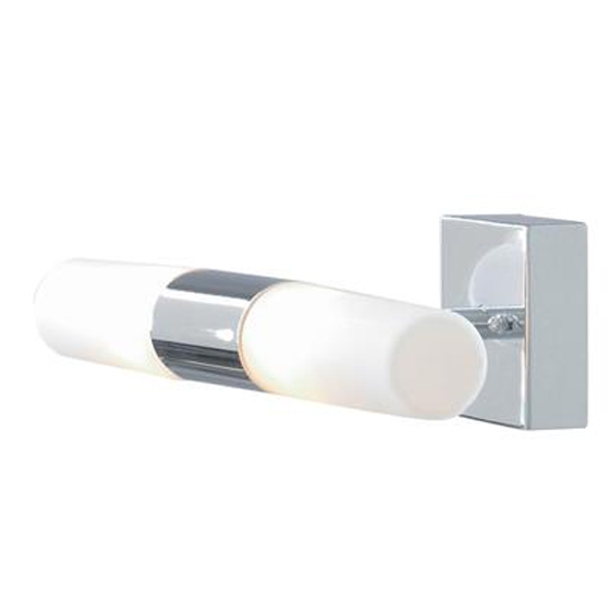 Read more about Lima led 2 lights white glass wall light with chrome frame