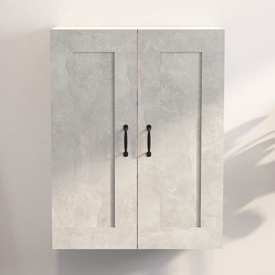 Lima Wooden Wall Storage Cabinet With 2 Door In Concrete Effect