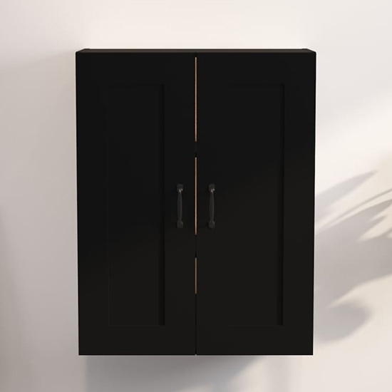 Product photograph of Lima Wooden Wall Storage Cabinet With 2 Doors In Black from Furniture in Fashion