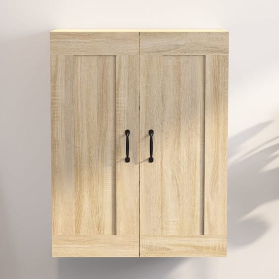 Product photograph of Lima Wooden Wall Storage Cabinet With 2 Doors In Sonoma Oak from Furniture in Fashion