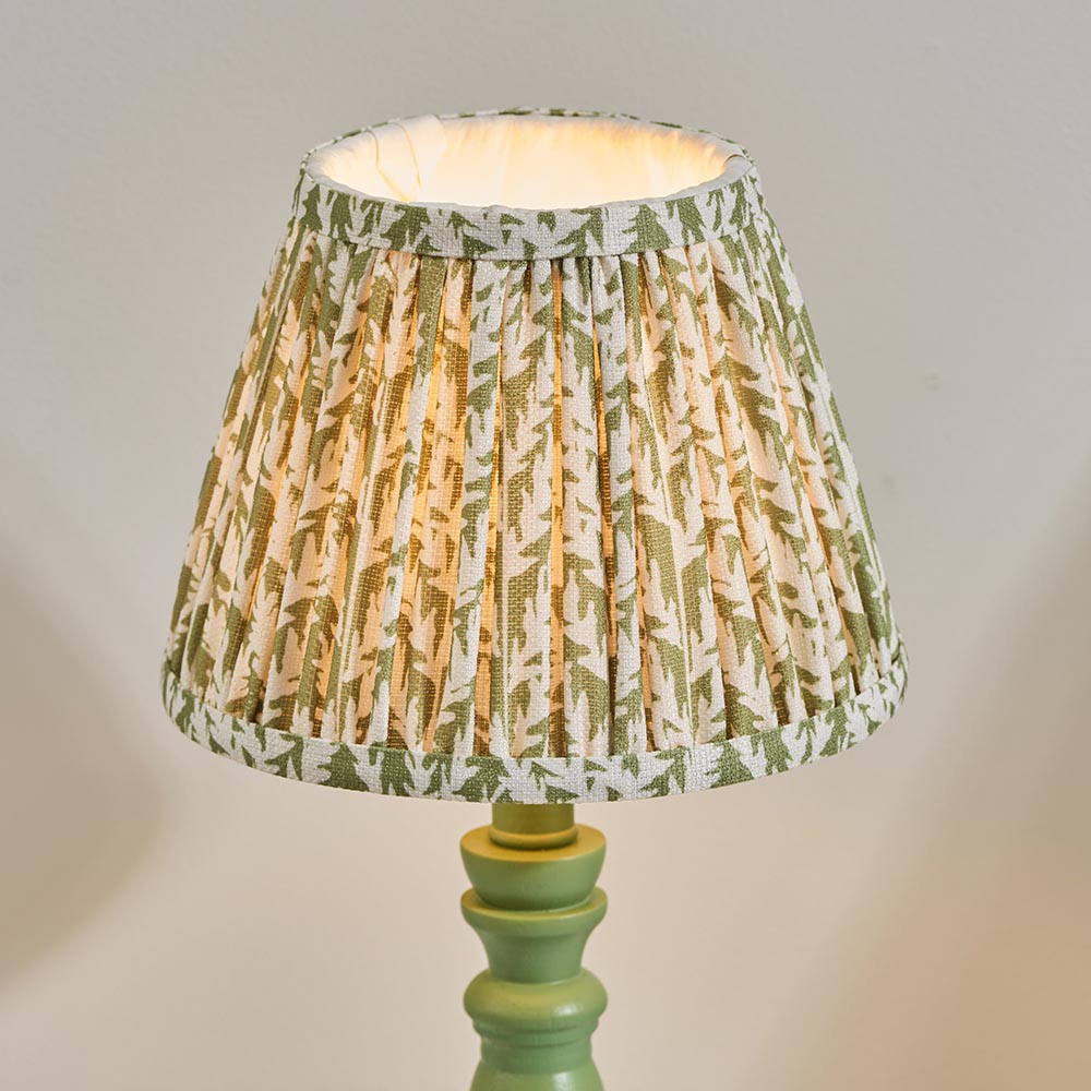 Lincoln Garden Green 20cm Shade Wood Table Lamp In Cotswold Green