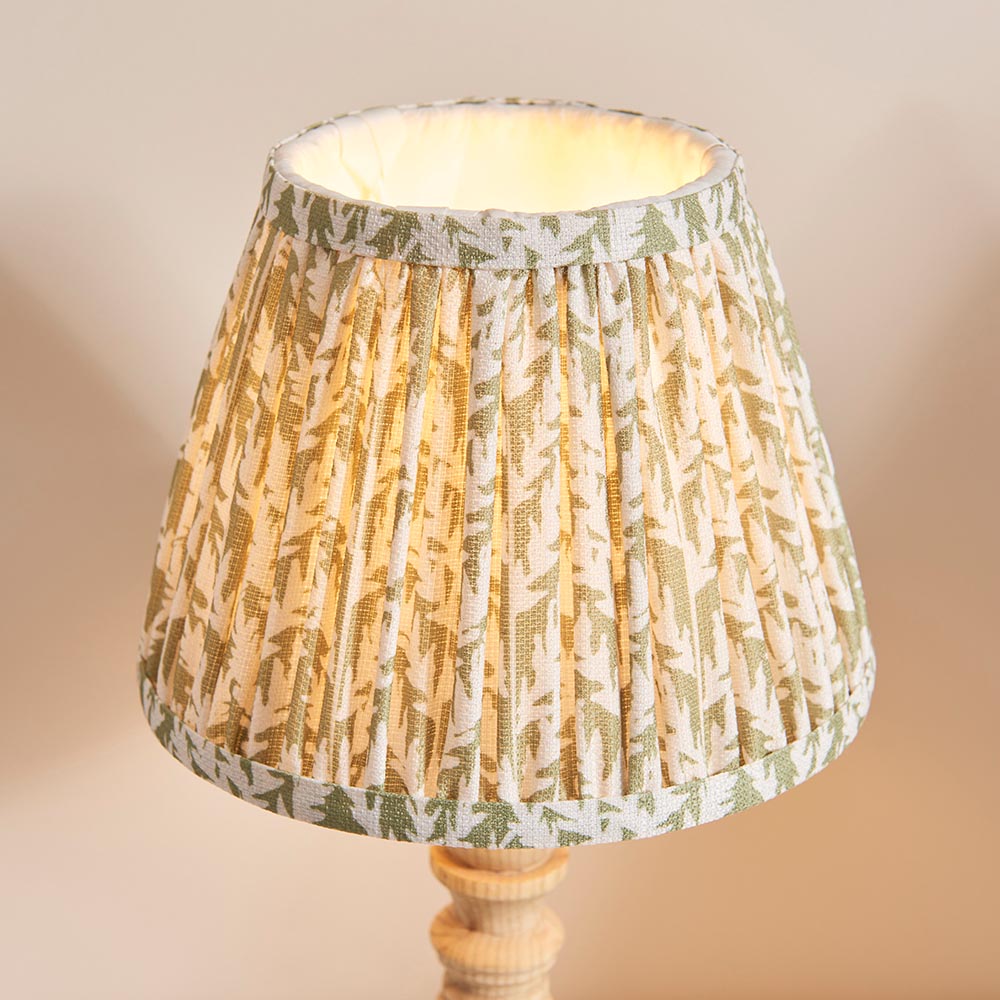 Lincoln Garden Green 20cm Shade Wood Table Lamp In Natural Ash