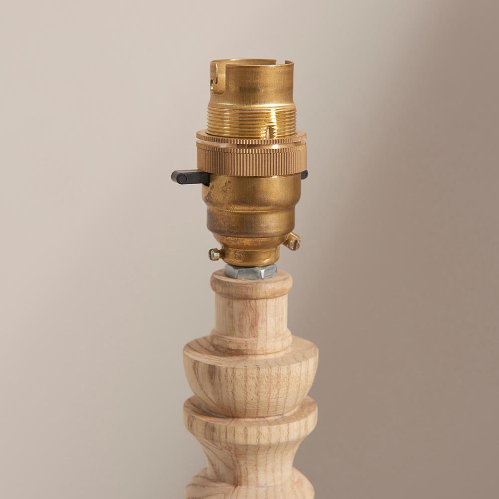 Lincoln Garden Green 20cm Shade Wood Table Lamp In Natural Ash