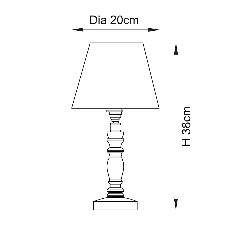 Lincoln Garden Green 20cm Shade Wood Table Lamp In Natural Ash