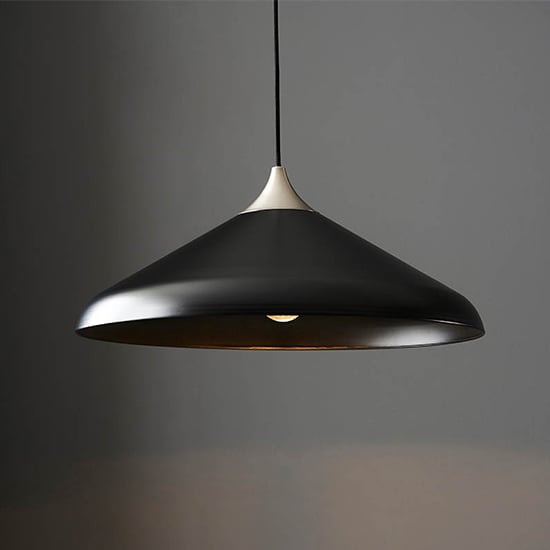 Product photograph of Lincoln Industrial Coned Ceiling Pendant Light In Matt Nickel from Furniture in Fashion