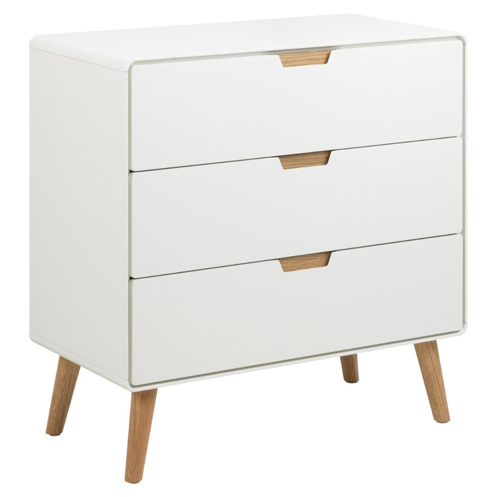 Lincoln Wooden Chest Of 3 Drawers In White And Oak