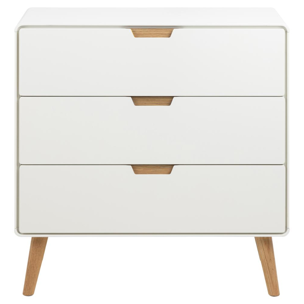 Lincoln Wooden Chest Of 3 Drawers In White And Oak