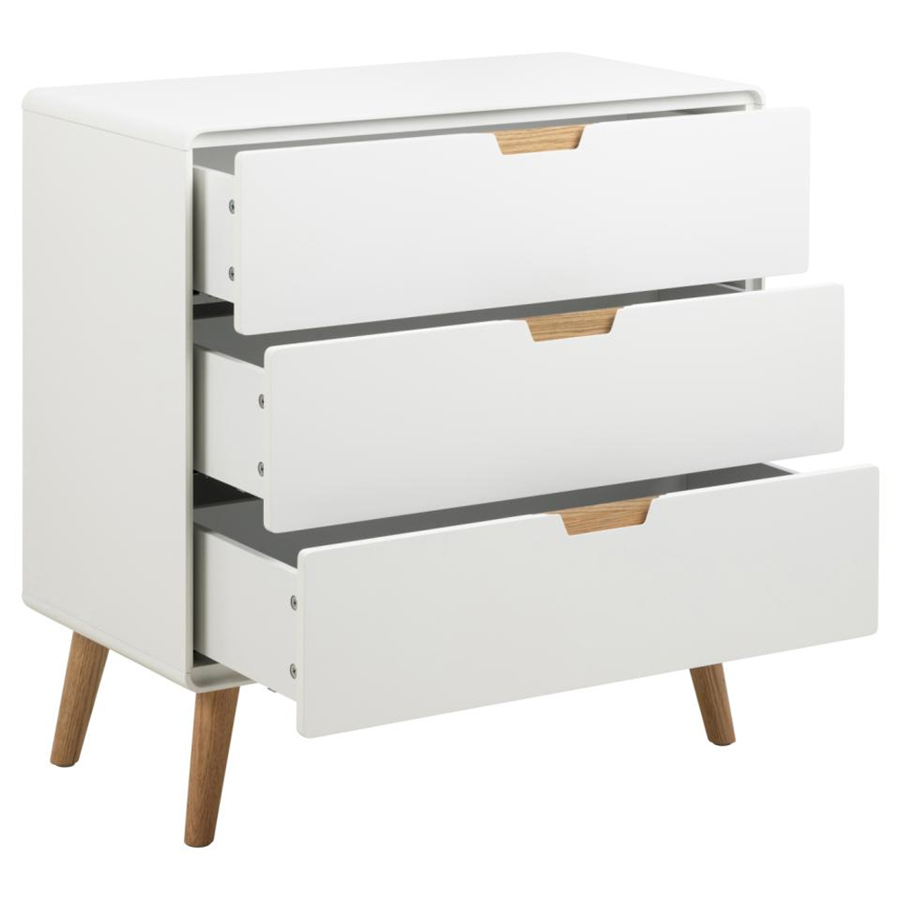 Lincoln Wooden Chest Of 3 Drawers In White And Oak