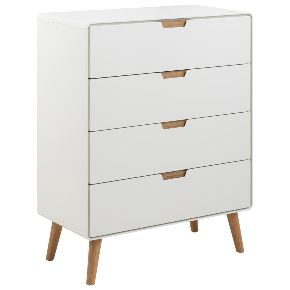 Lincoln Wooden Chest Of 4 Drawers In White And Oak